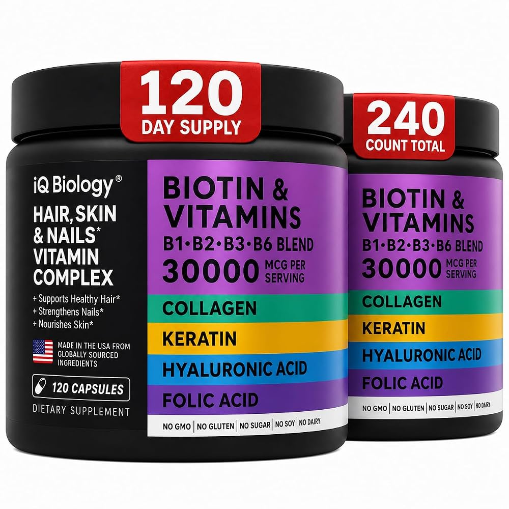 IQ BIOLOGY Biotin Supplement for Hair Growth - Biotin Vitamins