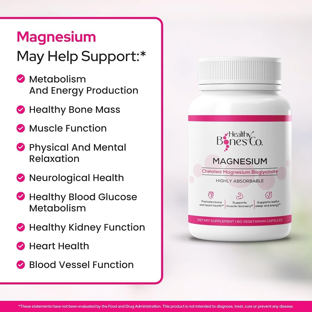 Healthy Bones Co. Magnesium Glycinate for Sleep - 60 Vegetarian Capsules - image 3