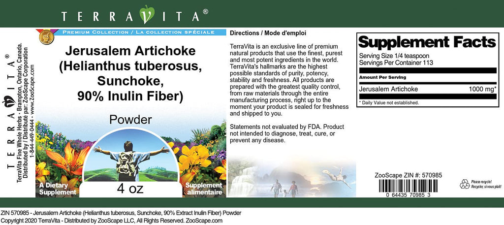 Terravita Jerusalem Artichoke Inulin Fiber Powder - 4 oz - image 3