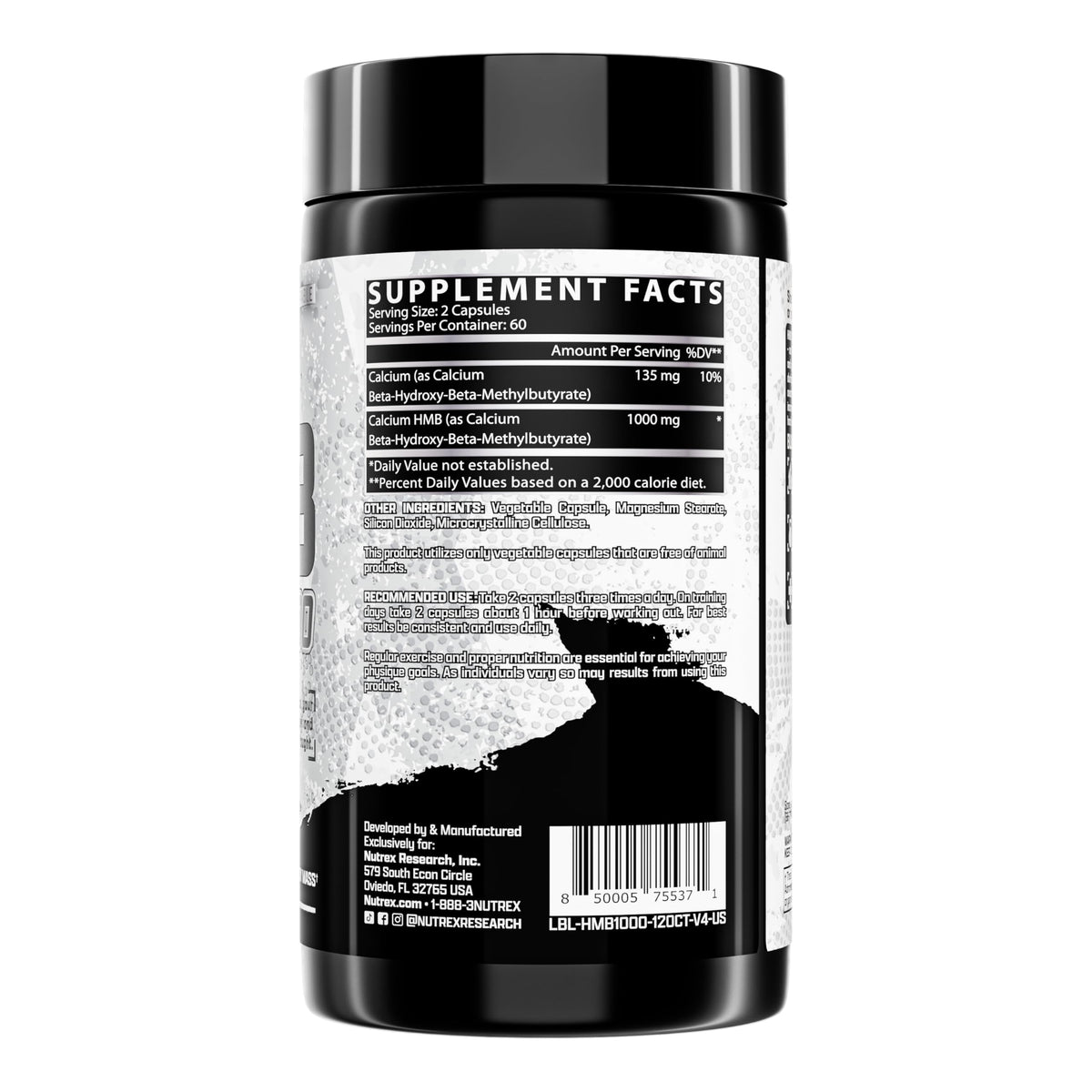 Nutrex Research HMB 1000 mg Muscle Recovery Supplement - 120 Capsules - image 4