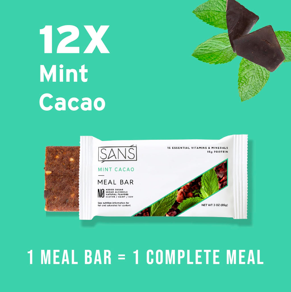 SANS Meal Replacement Protein Bars, Clean Energy Bars,12 Bars