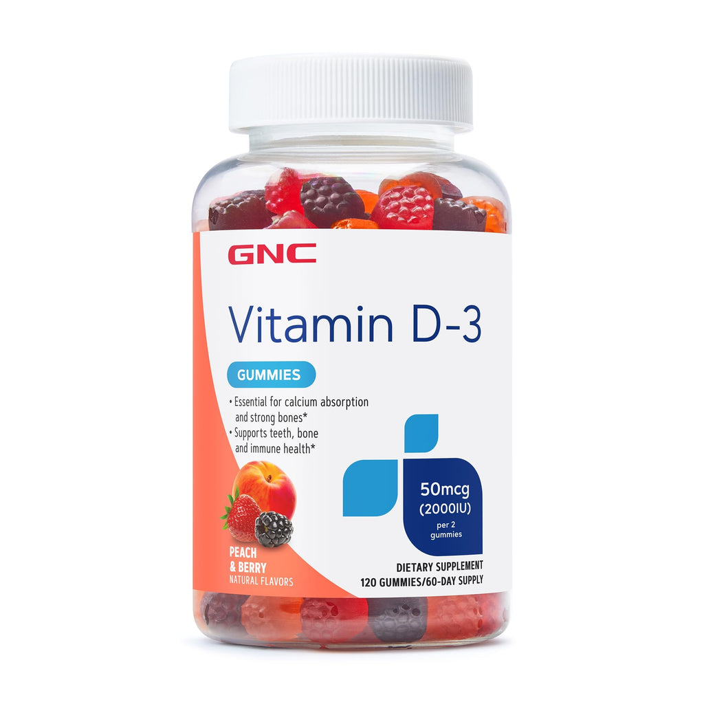 GNC Vitamin D-3 Gummies Peach & Berry - 120 Gummies