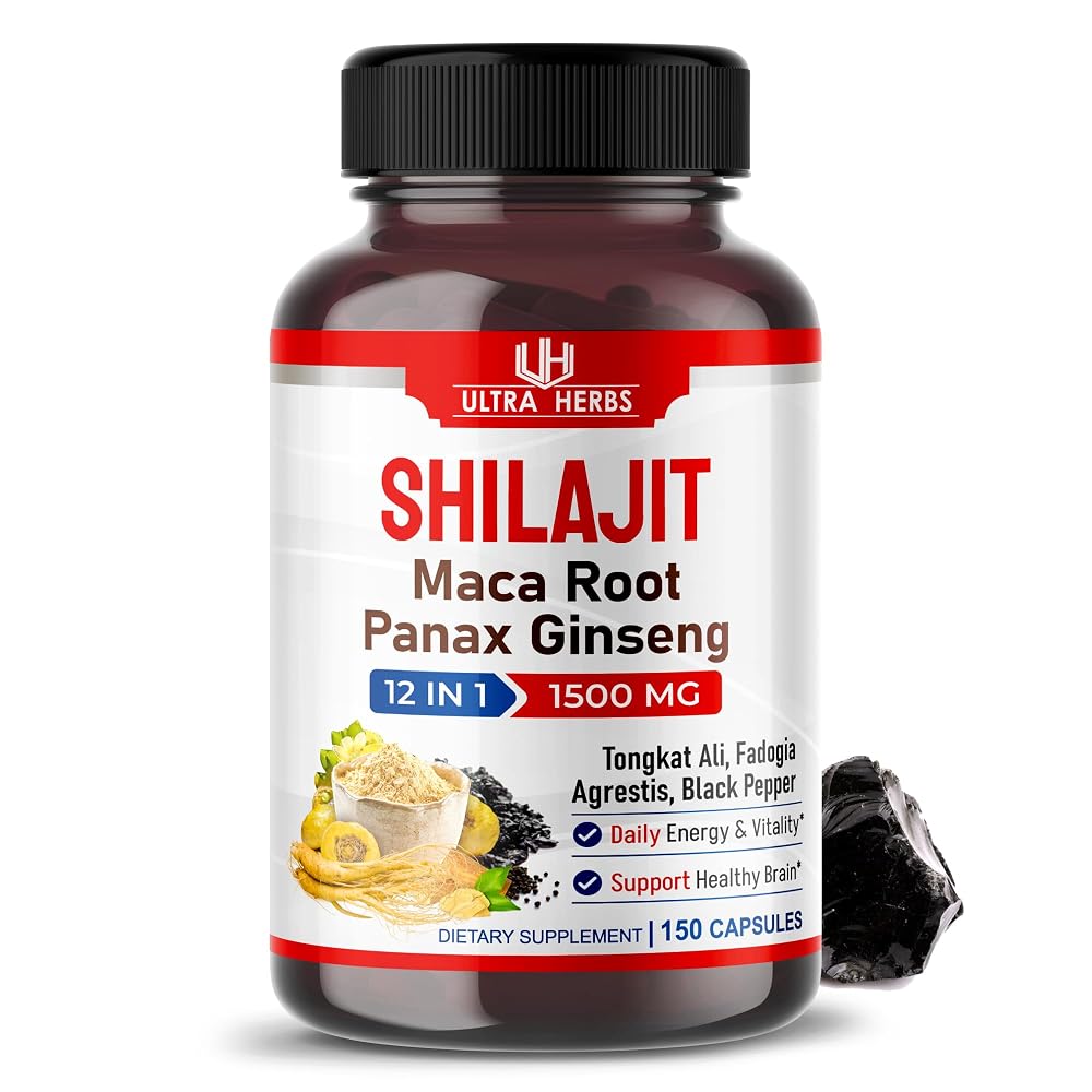Ultra Herbs Shilajit 1500mg with Maca & Panax Ginseng - 150 Capsules