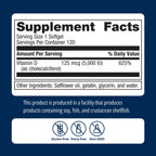 Metagenics Vitamin D3 5000 IU Immune Support - 120 Softgels - image 6