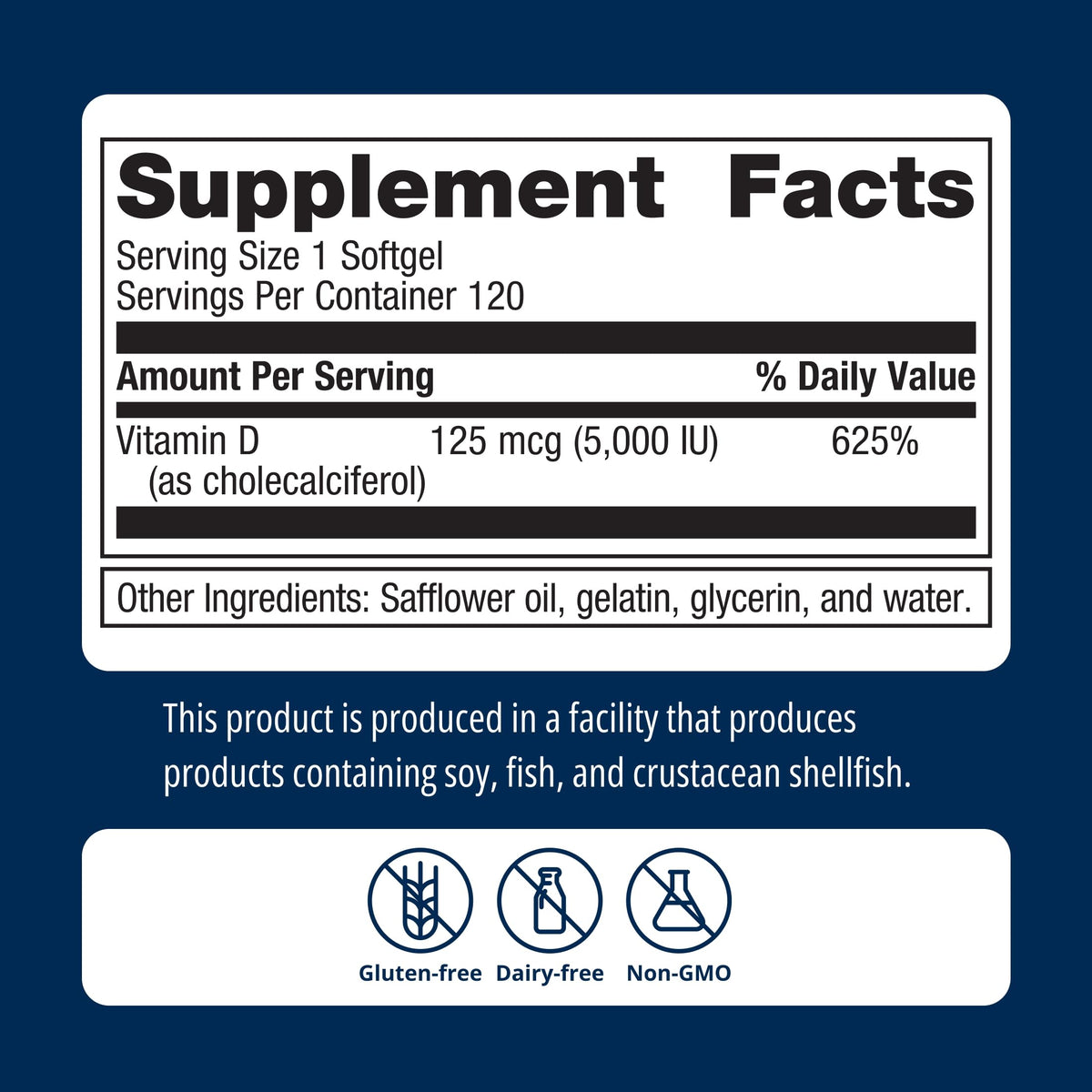 Metagenics Vitamin D3 5000 IU Immune Support - 120 Softgels - image 6