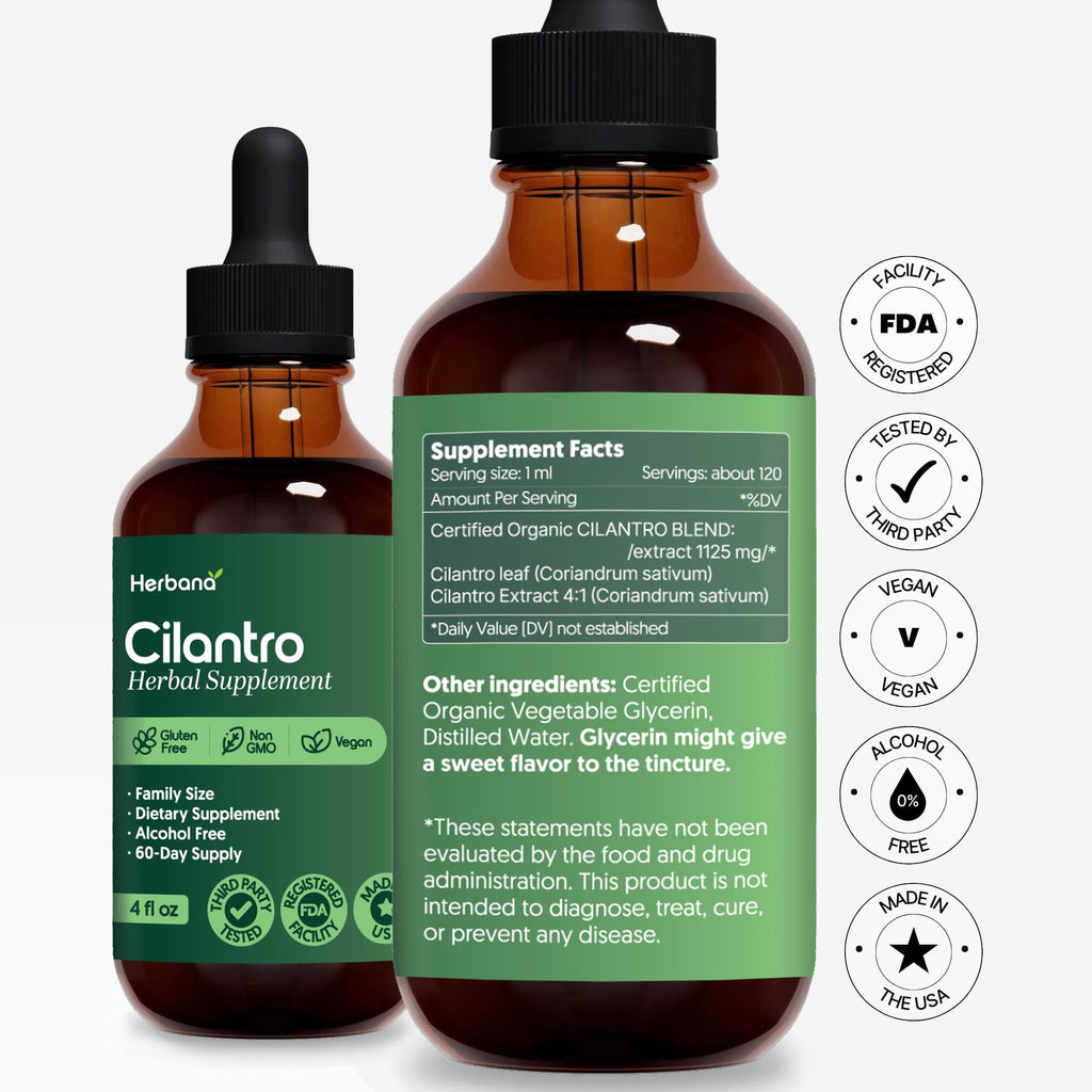 HERBANA MANUFACTURING Cilantro Leaf Liquid Extract Tincture - 4 FL OZ - image 3