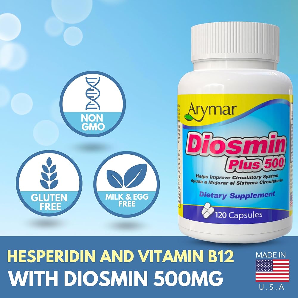 Arymar Diosmin Plus 500 Circulatory Support - 120 Capsules - image 6