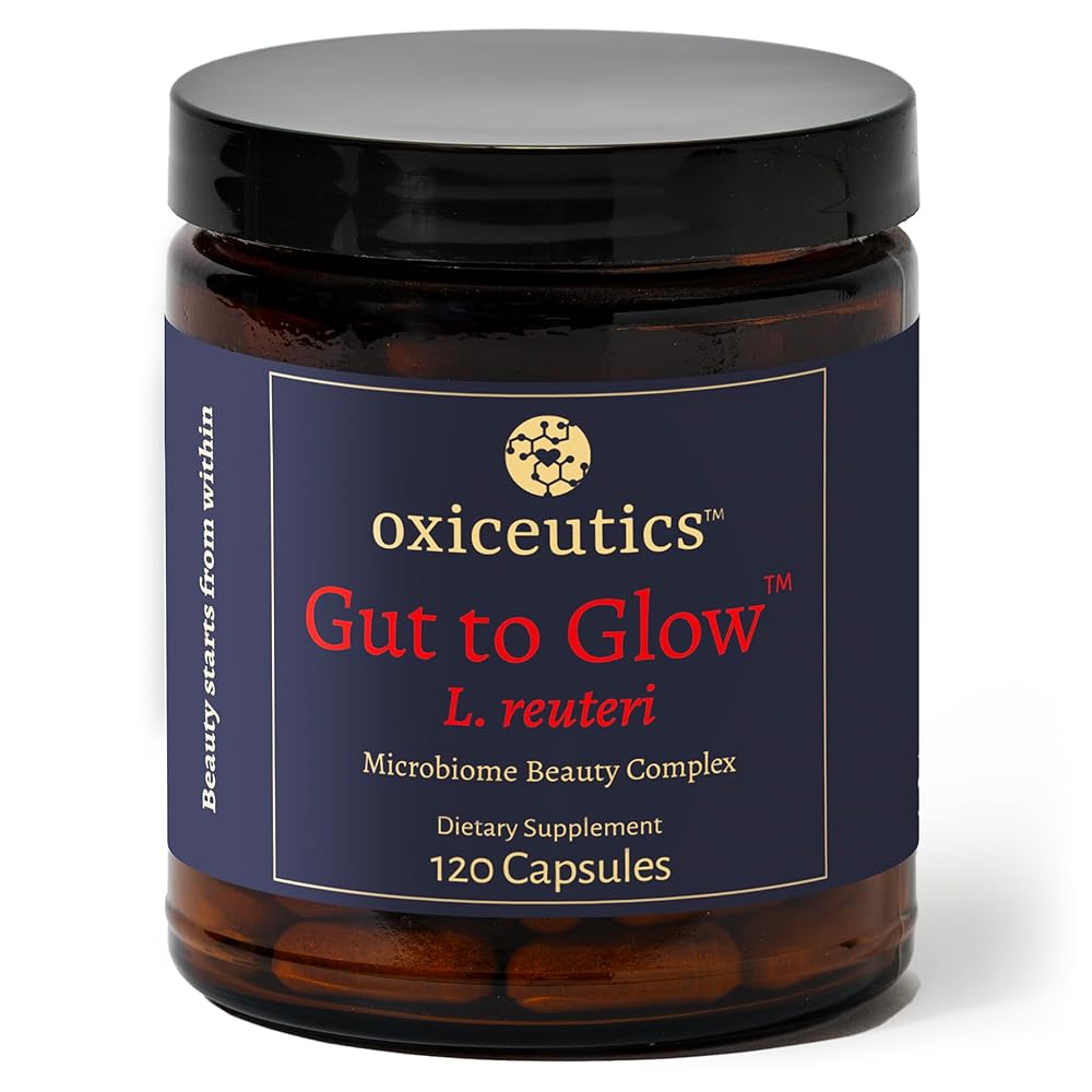 Oxiceutics Gut to Glow L. reuteri Probiotic with Marine Collagen - 120 Capsules