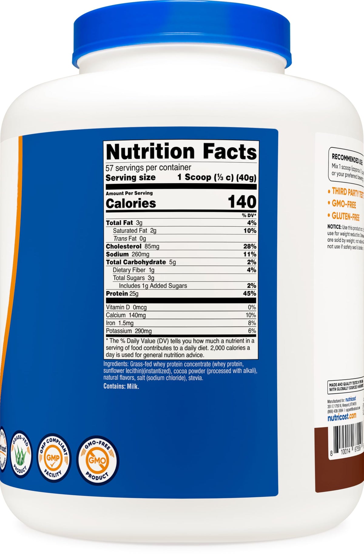 Nutricost Grass-Fed Whey Protein Concentrate - Undenatured