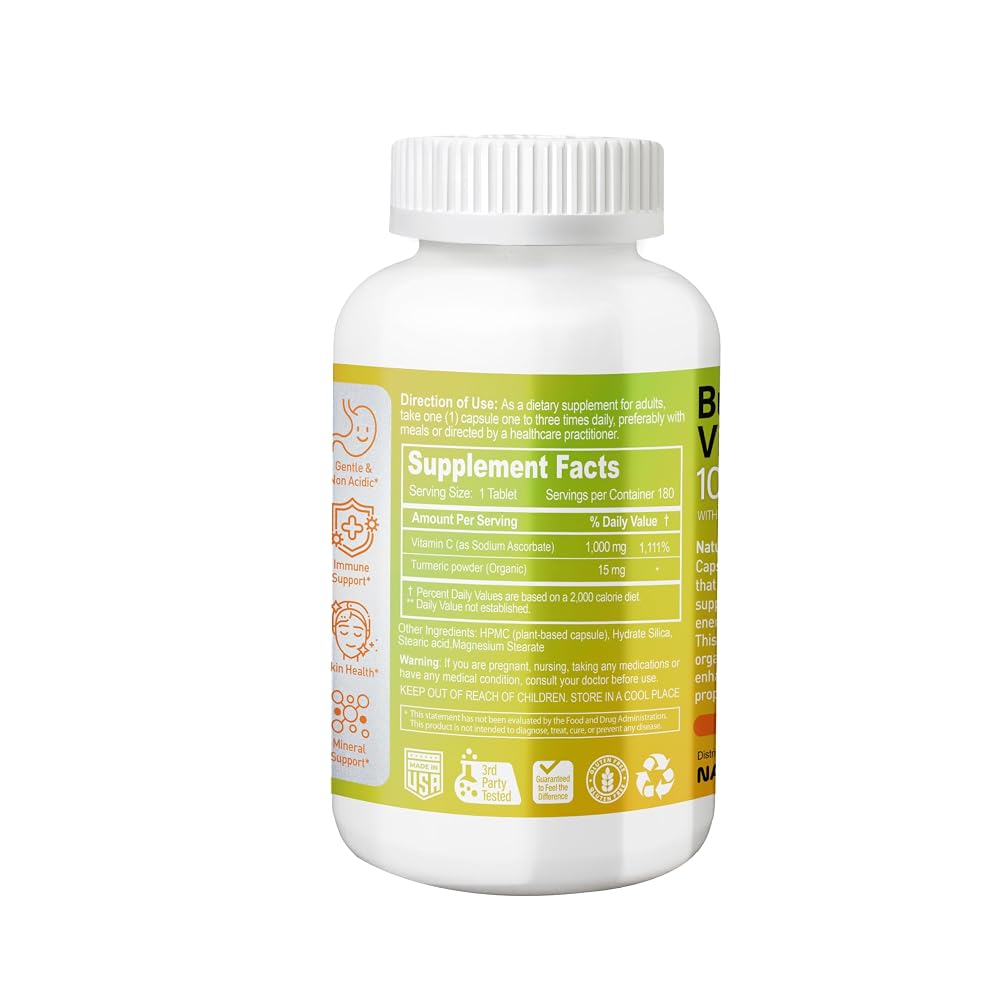 NATURION Buffered Vitamin C 1000 mg with Organic Turmeric