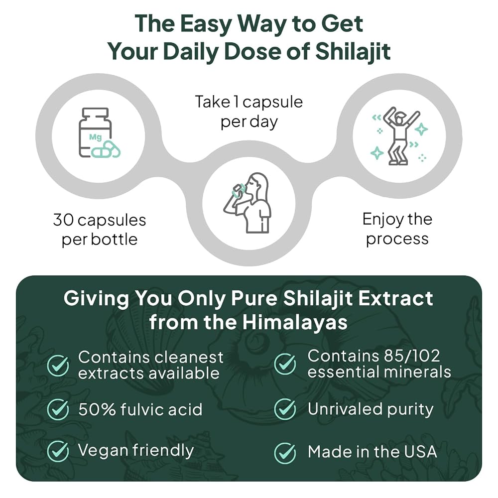 Organics Ocean One-Per-Day Shilajit for Men and Women - Natural