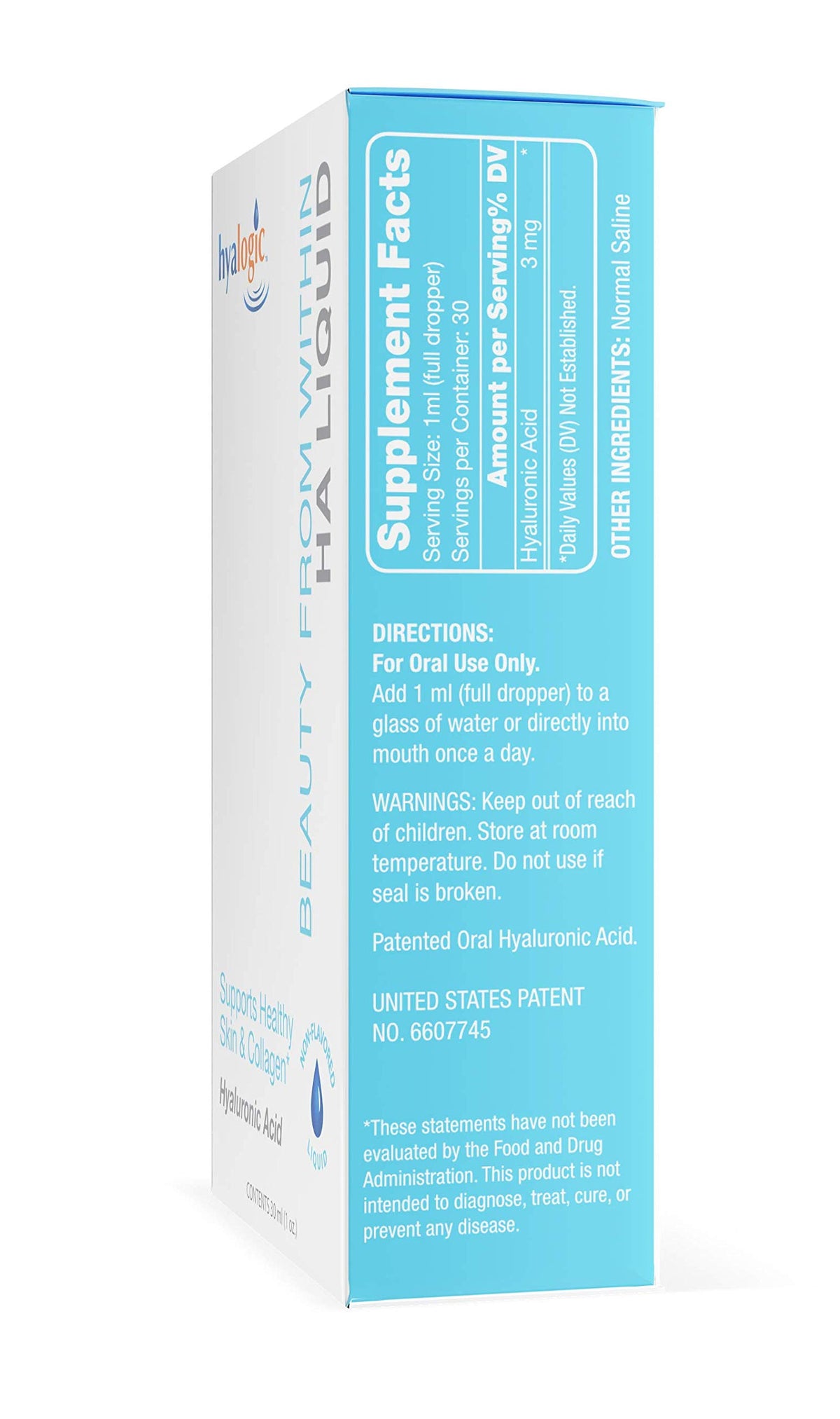 Hyalogic Beauty from Within Hyaluronic Acid Liquid - 1 Fl Oz - image 2
