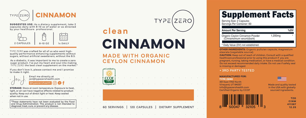 Type Zero Ceylon Cinnamon 1200mg - 120 Capsules - image 5