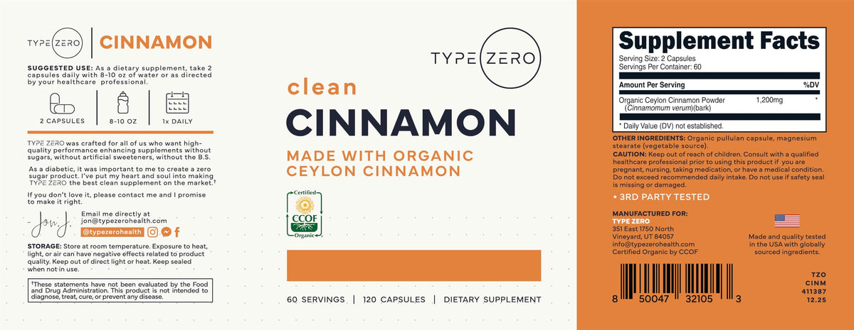 Type Zero Ceylon Cinnamon 1200mg - 120 Capsules - image 5