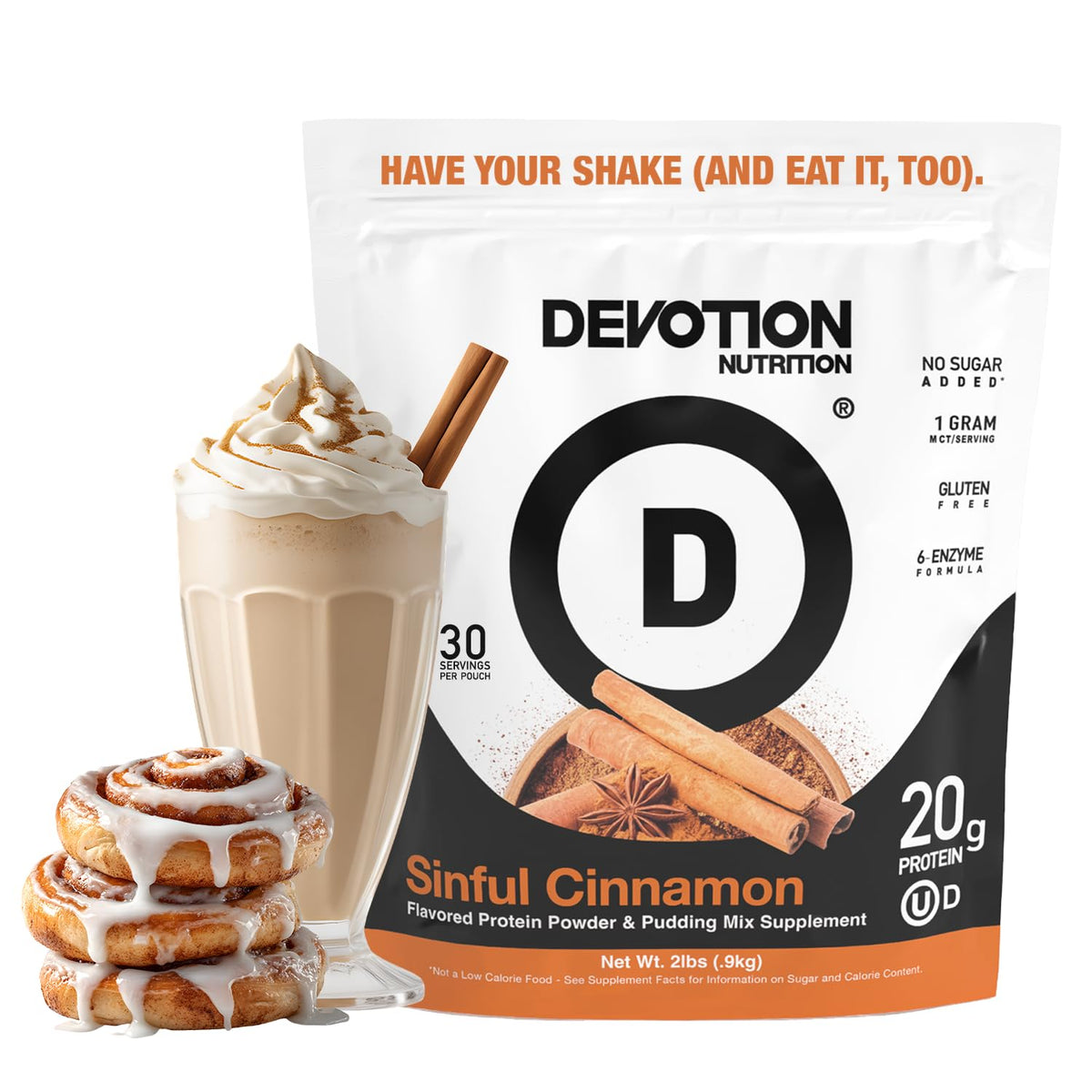 Devotion Nutrition Sinful Cinnamon Protein Powder - 2lb
