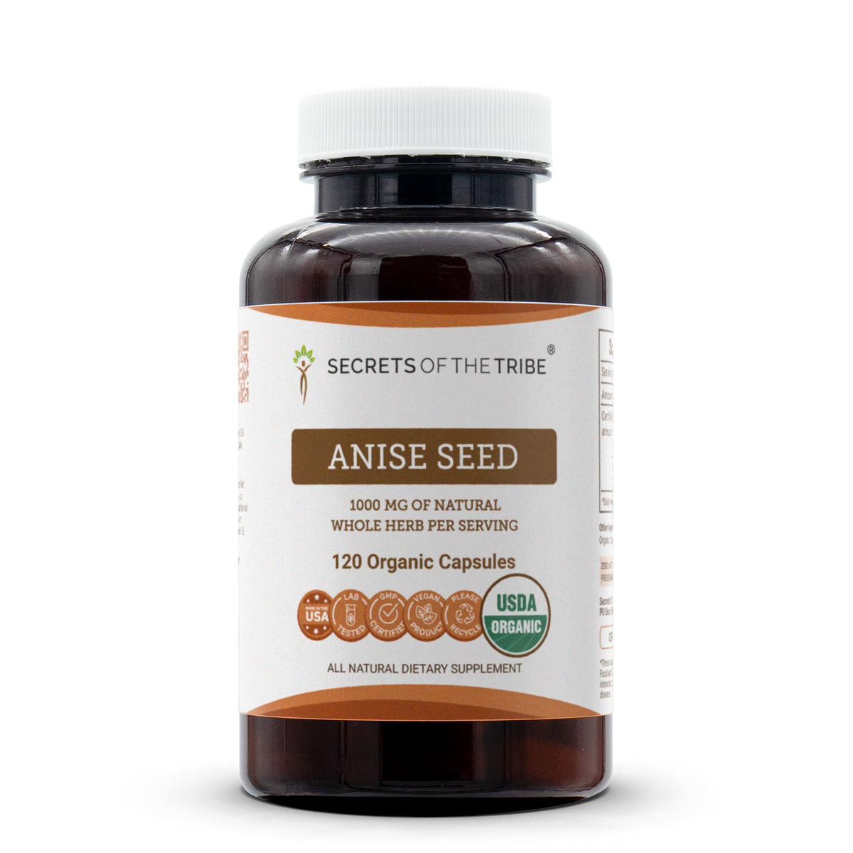 Secrets of the Tribe Anise Seed USDA Organic Capsules