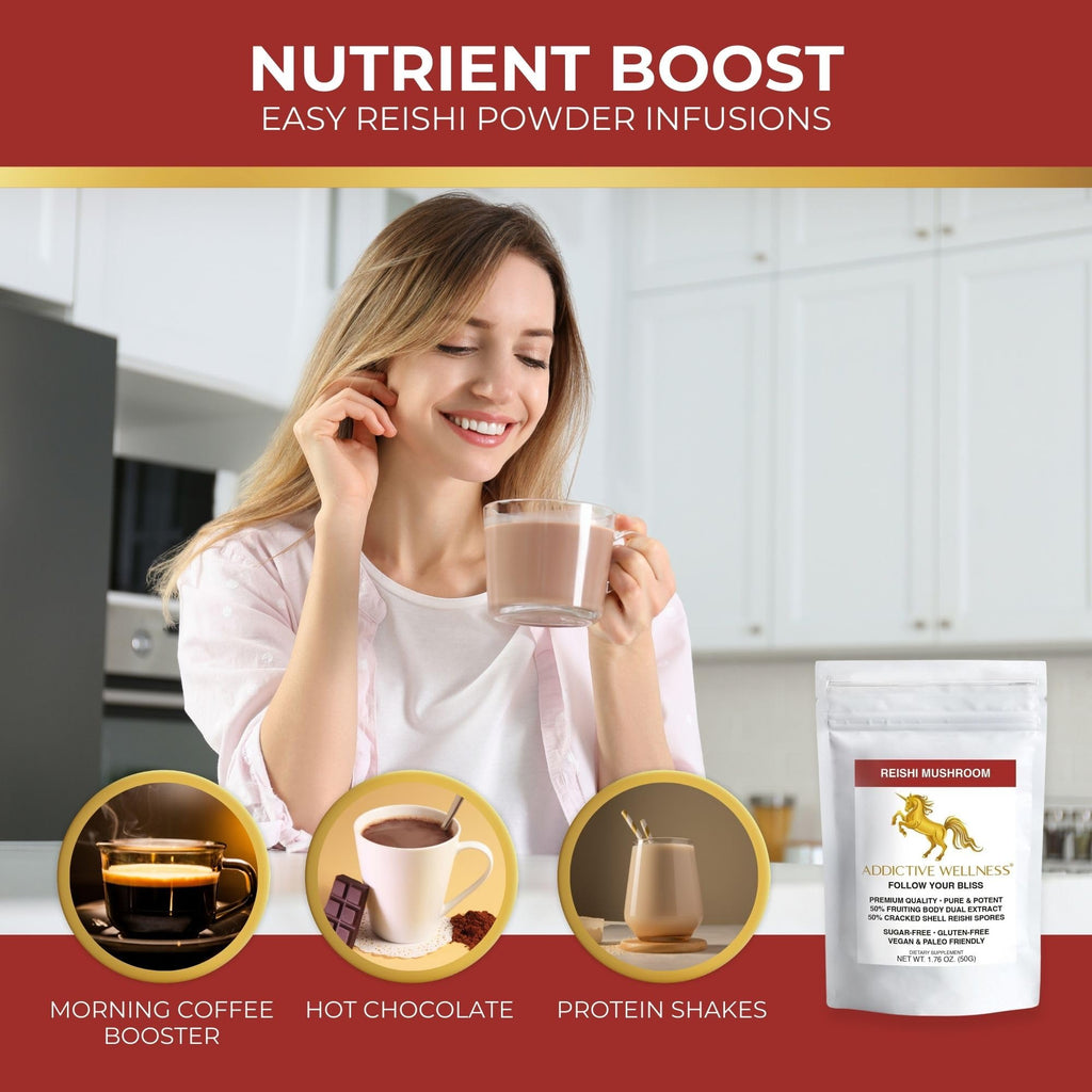 Addictive Wellness Reishi Mushroom + Spores Powder - 50g - image 4