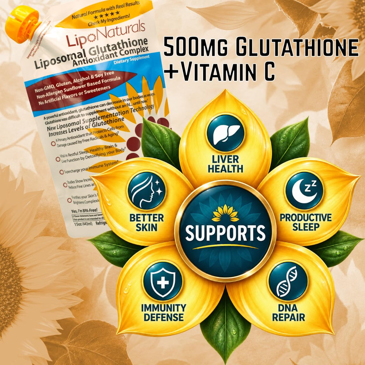 Lipo Naturals Liposomal Glutathione Liquid Immunity Formula - image 2