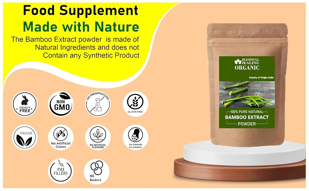 Blessfull Healing Organic Bamboo Extract Powder 100% Pure Natural 200