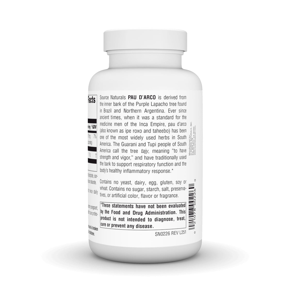 Source Naturals Pau D'Arco 500mg - 250 Tablets - image 4