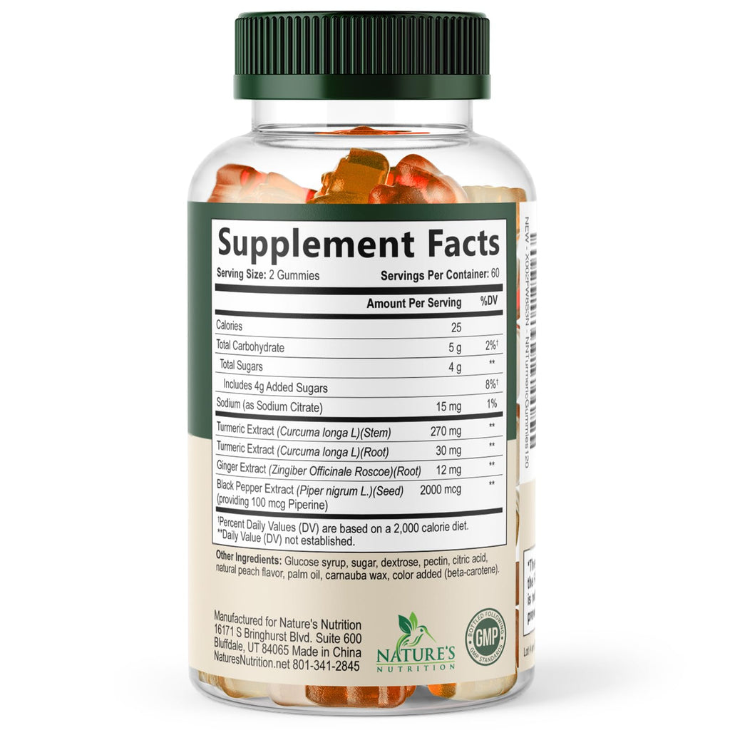 Nature's Nutrition Turmeric Gummies - 95% Curcuminoids - Best