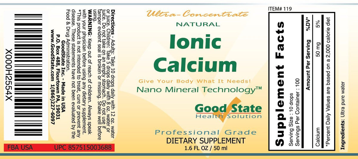 Good State Liquid Calcium Supplement Ionic Minerals - 2 Fl Oz - image 2