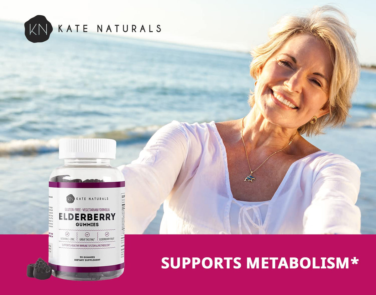 Kate Naturals Elderberry Gummies with Vitamin C and Zinc - 90 Gummies - image 3