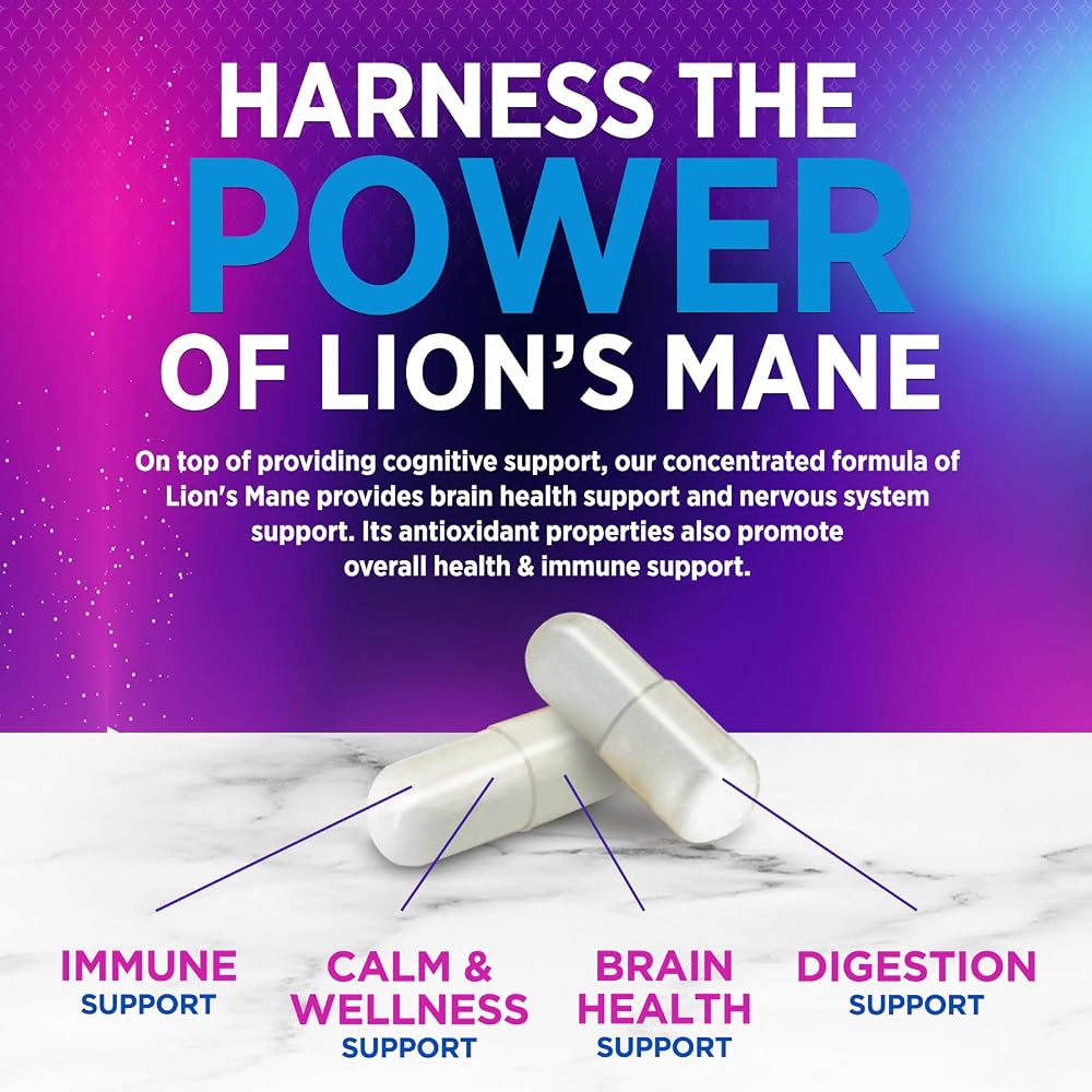 Nature's Nutrition Lion's Mane Mushroom Supplement - Extra Strength