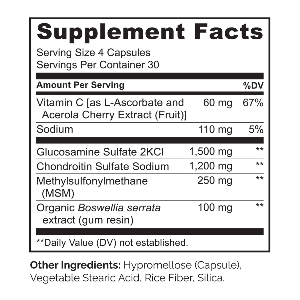 NATURELO Glucosamine Chondroitin MSM with Boswellia - 120 Capsules - image 8