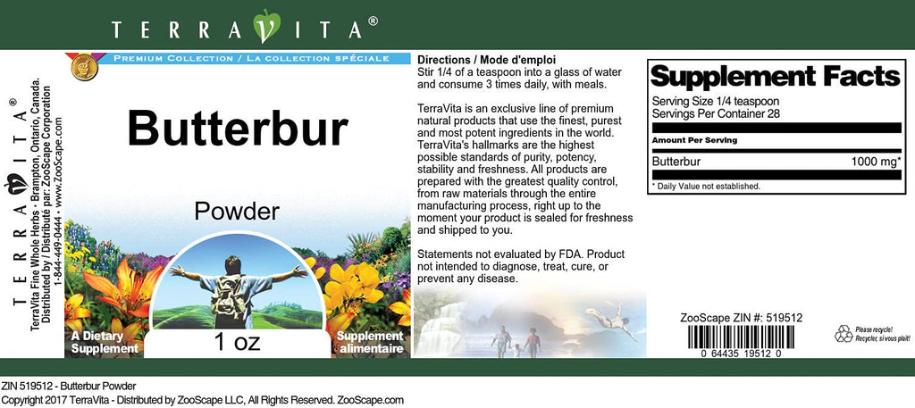 Terravita Butterbur Powder Extract - 3 Pack (1 oz each) - image 3