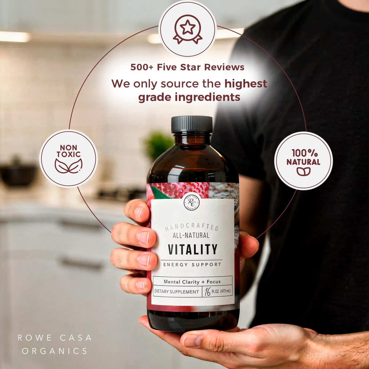 Rowe Casa Organics Vitality Energy Support Liquid - 16 Fl Oz - image 2