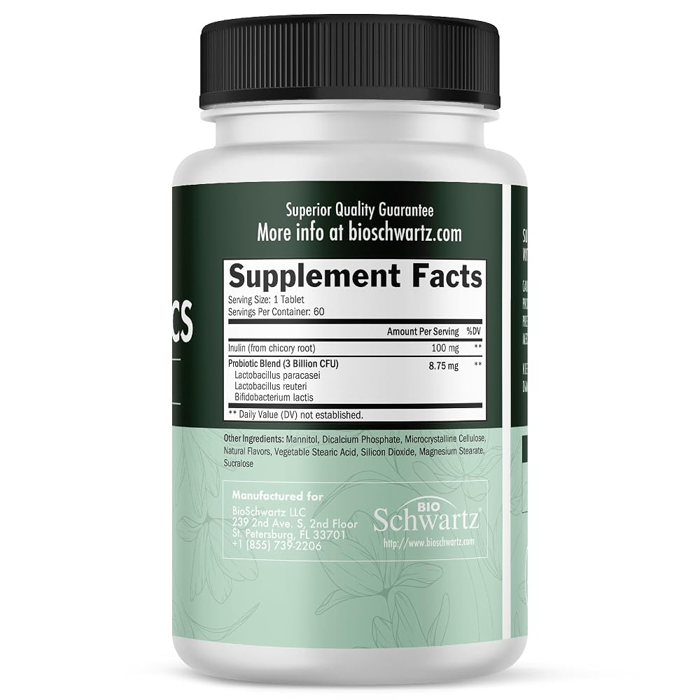 BioSchwartz Oral Probiotics Supplement with Prebiotics - Supports