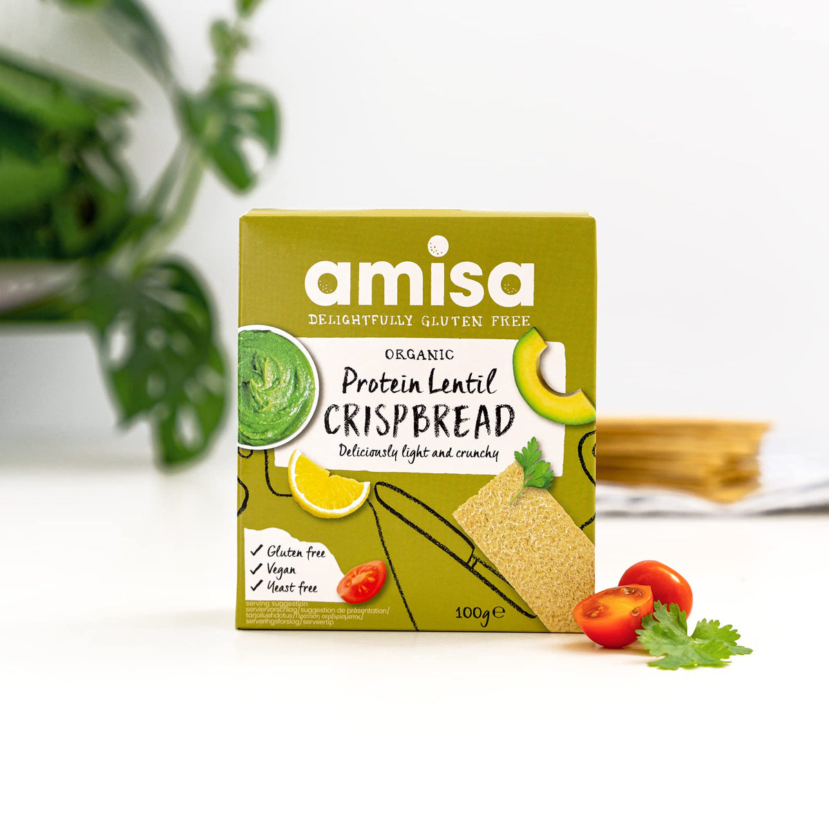 Amisa Organic Gluten-Free Protein Lentil Crispbread - 100g - image 5