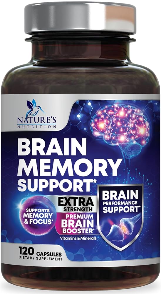 Nature's Nutrition Brain Memory Supplement Pills - 3X Strength