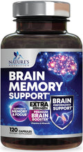 Nature's Nutrition Brain Memory Supplement Pills - 3X Strength