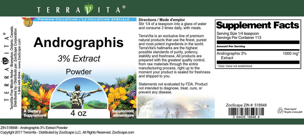 Terravita Andrographis 3% Powder - 12 oz (3 Pack) - image 2