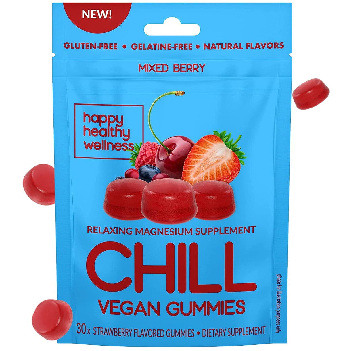 Happy Healthy Wellness Chill Magnesium Gummies - 30 Count