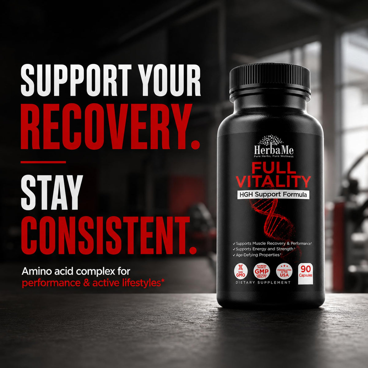 HerbaMe HGH Support Human Growth Hormone & Muscle Recovery - 90 Capsules - image 2