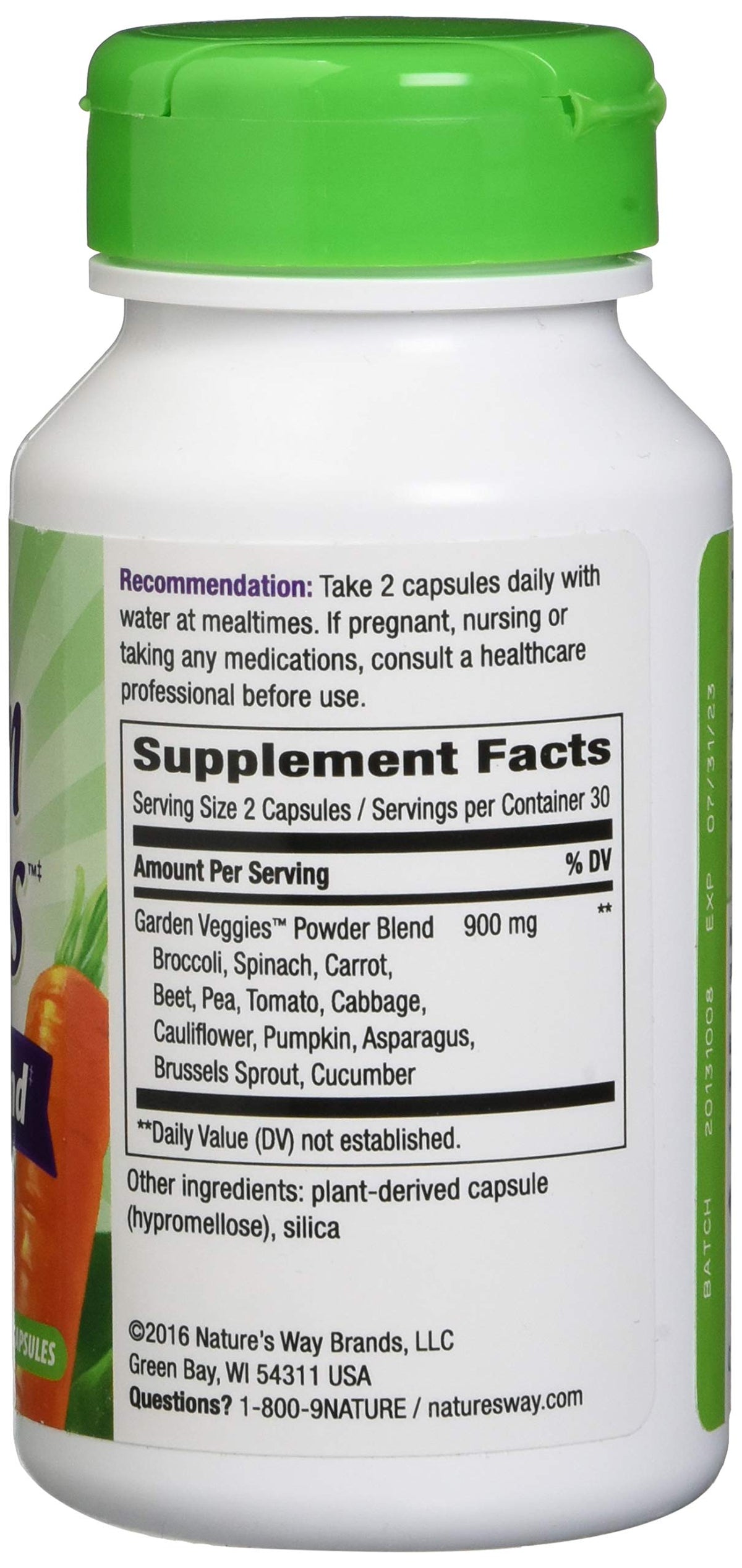 Nature's Way Garden Veggies 12 Veggie Blend - 60 Vegetarian Capsules - image 2