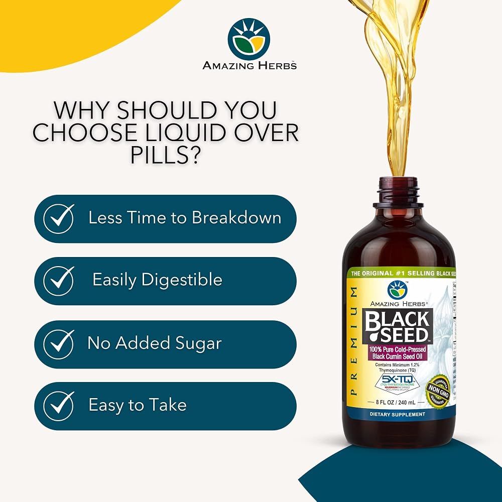 Amazing Herbs Premium Black Seed Oil - Gluten Free - image 8