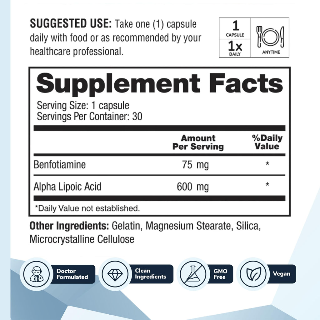 Barton Nutrition Nervala Alpha Lipoic Acid 600mg - 30 Capsules - image 3