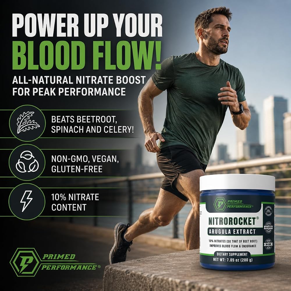 Primed Performance NitroRocket® Plant-Based Nitric Oxide Powder - image 3