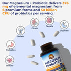 Vitalitown Magnesium Complex 376mg with Probiotics - 60 Capsules - image 3