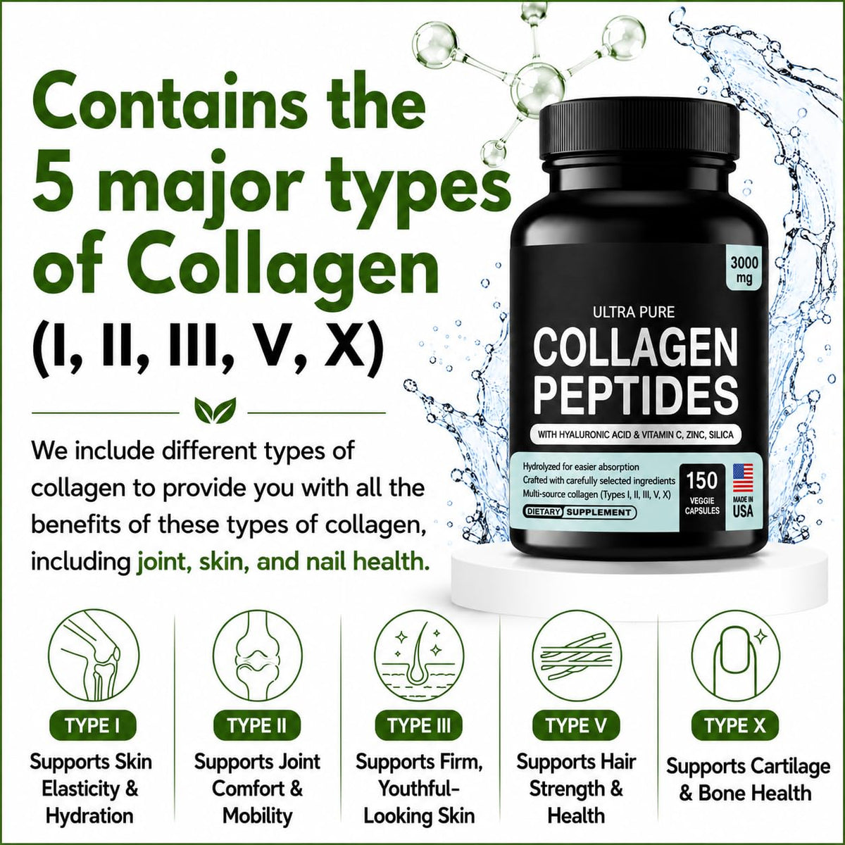 HCL Herbal Code Labs Collagen Peptides with Vitamin C - 1 Ounce - image 8