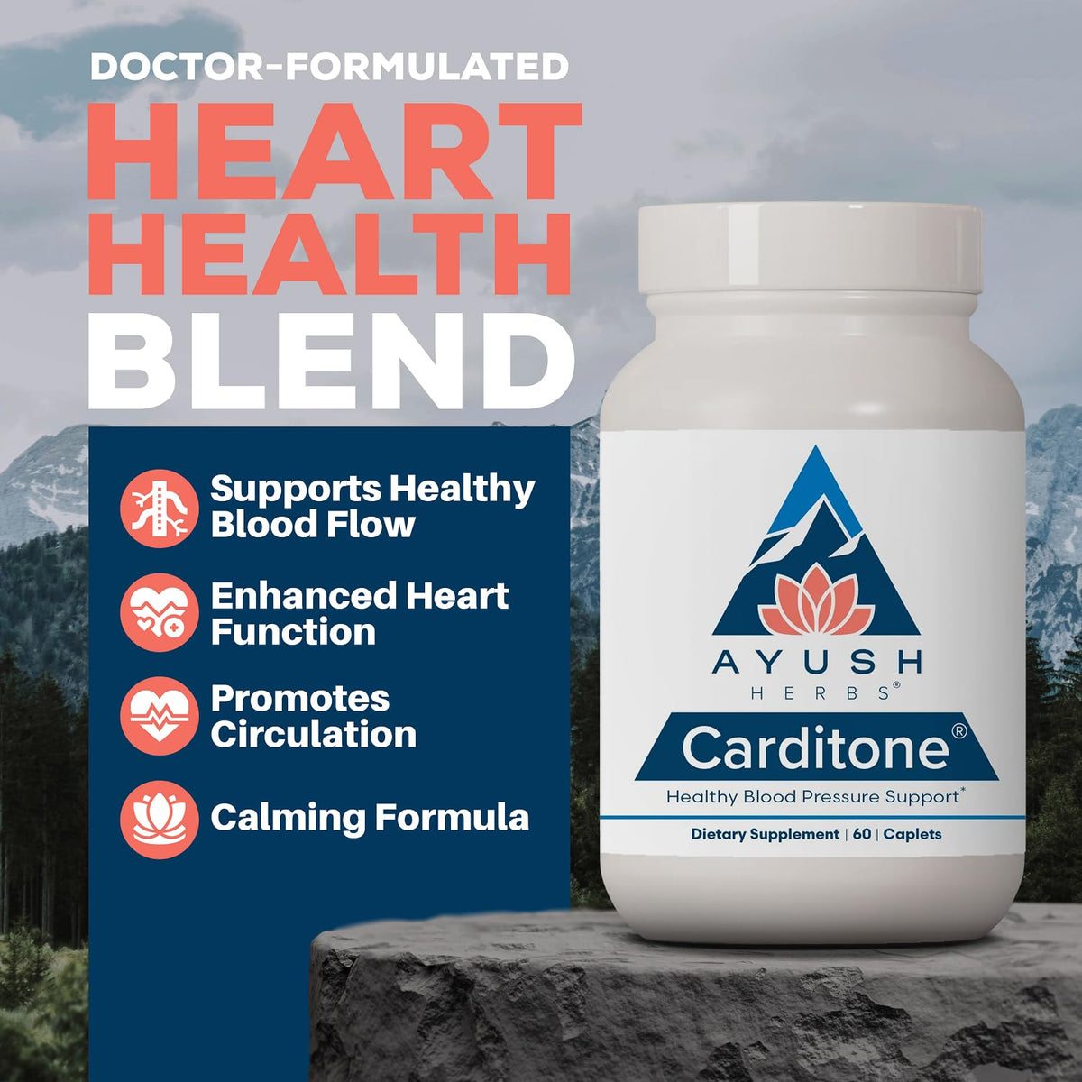 Ayush Herbs Carditone BP Formula Herbal Supplement - 120 Capsules - image 2