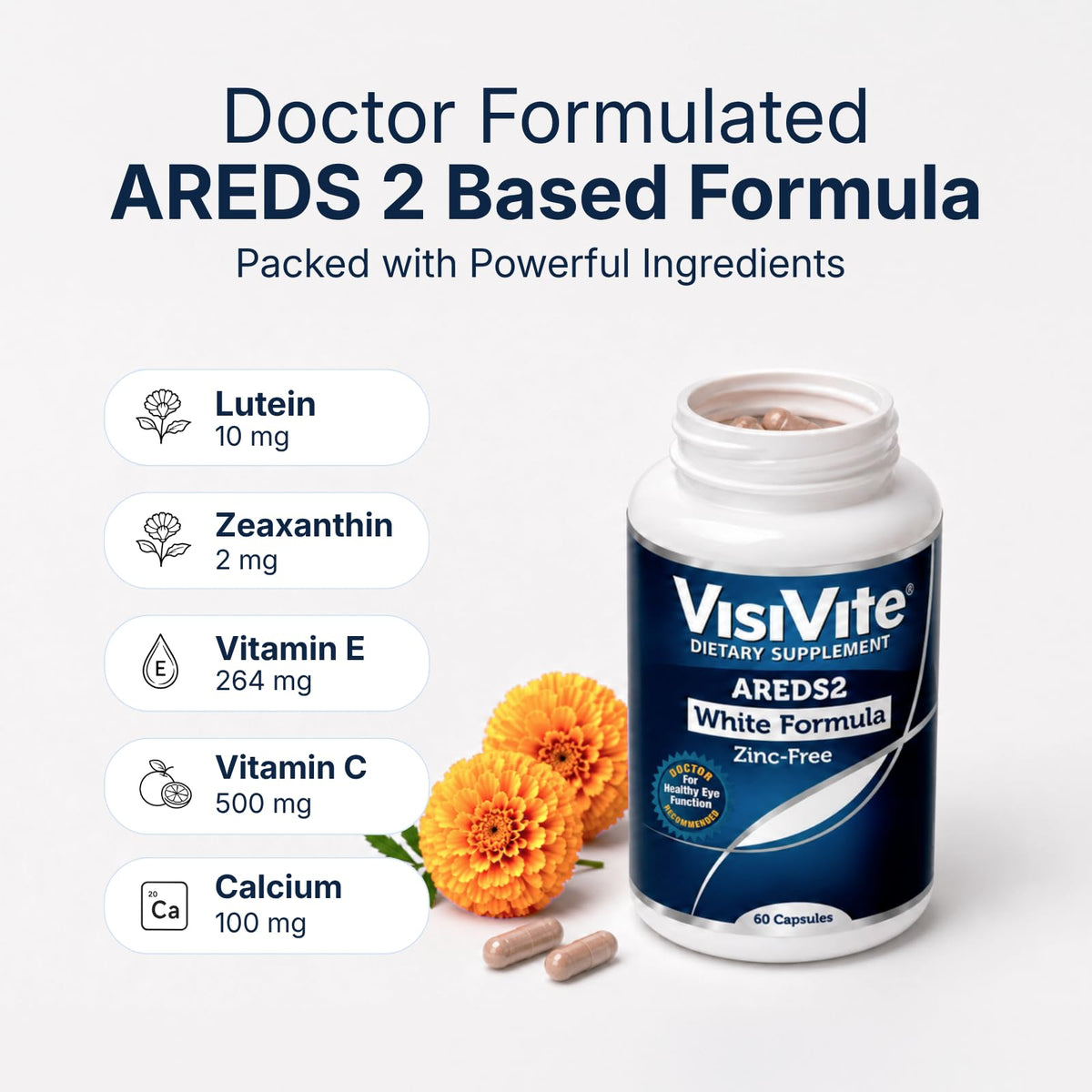 VisiVite AREDS 2 Eye Vitamins Zinc Free - 60 Capsules - image 2