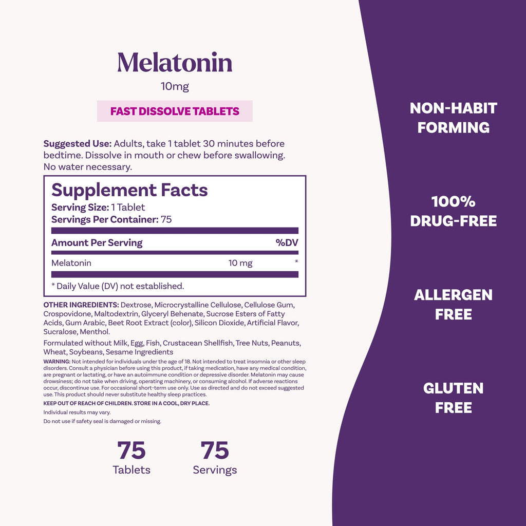 Natrol Melatonin 10 mg Fast Dissolve Tablets, Strawberry - 75 Count - image 5