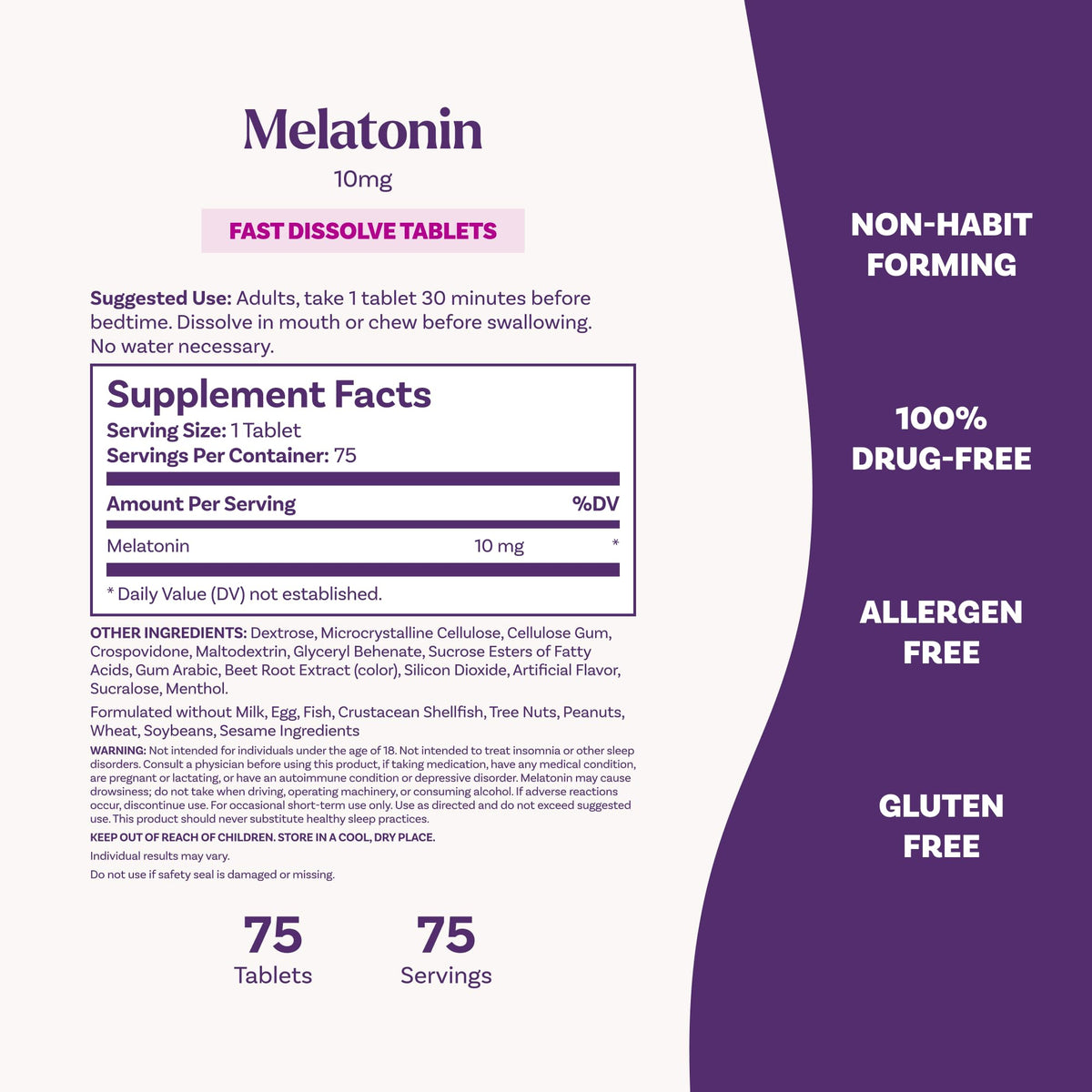 Natrol Melatonin 10 mg Fast Dissolve Tablets, Strawberry - 75 Count - image 5