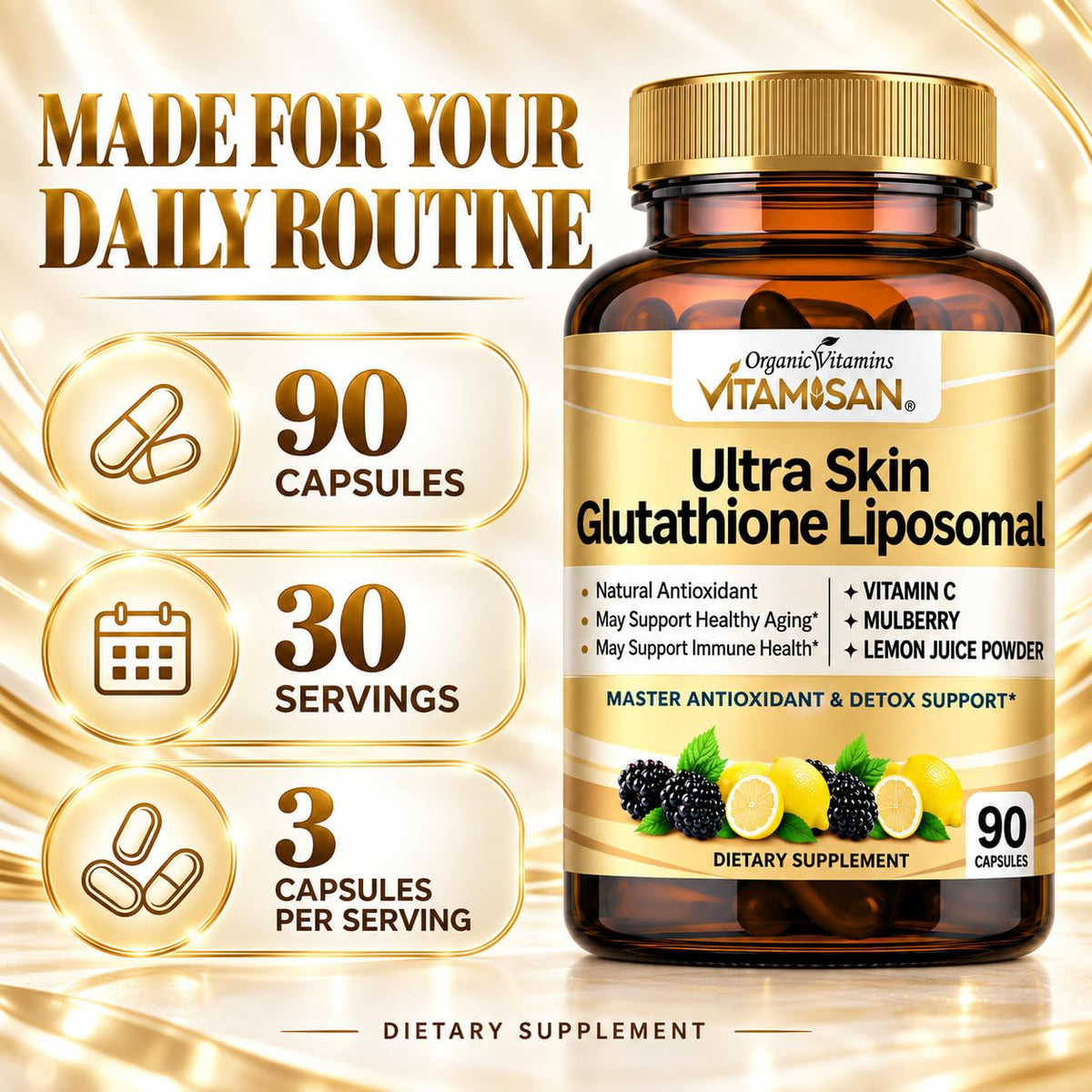 VITAMISAN Glutathione Liposomal with NAC & Milk Thistle - 90 Capsules - image 5