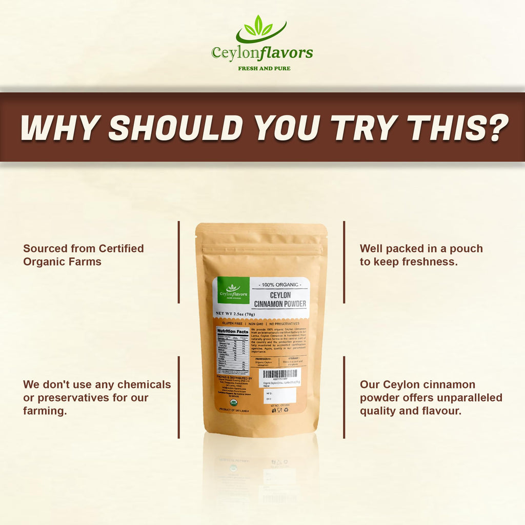 Ceylonflavors FRESH AND PURE Ceylon Flavors Ceylon Cinnamon Powder - 2.5 oz - image 6